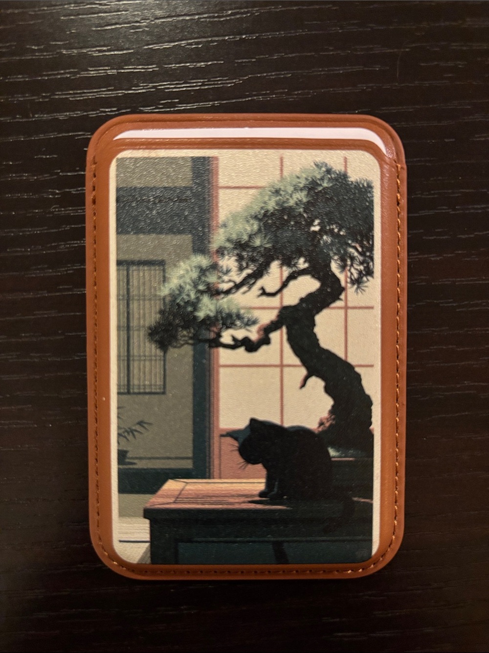 Japanese Black Cat MagSafe Phone Wallet
